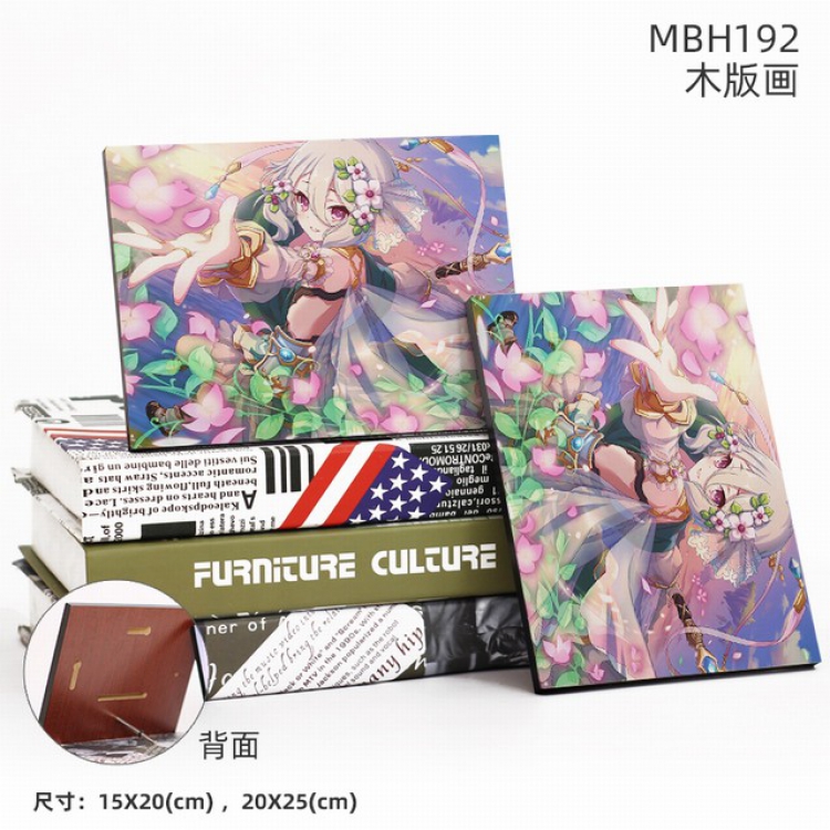 MBH192-Re:Dive Anime flash woodblock Painting 20X25CM  