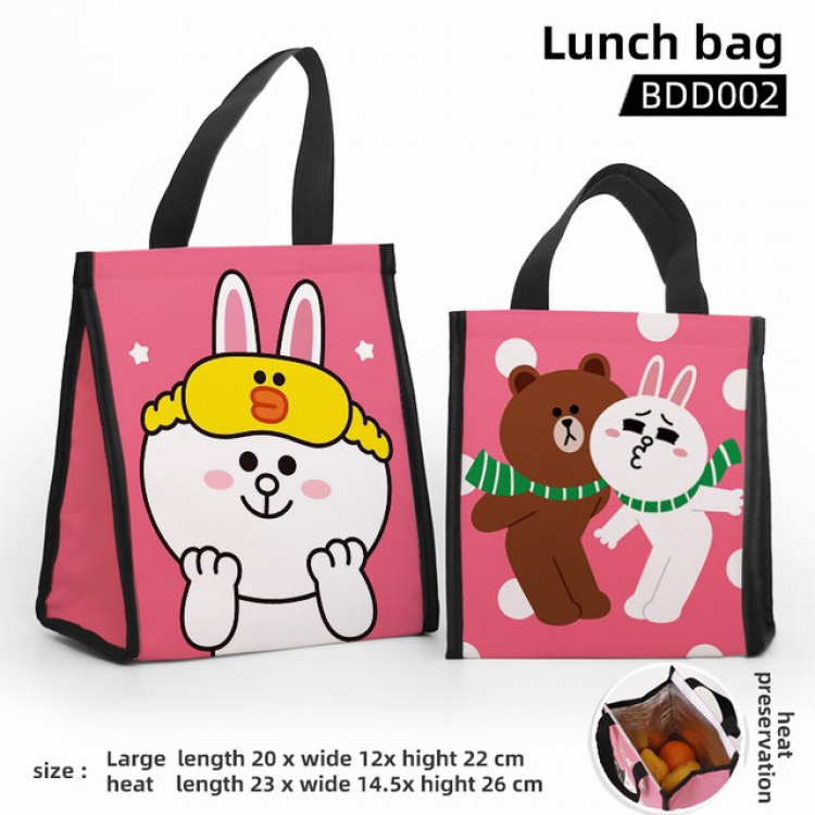Brown Bear Full color insulated lunch bag large 23X14.5X26CM BDD2