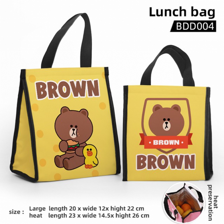 Brown Bear Full color insulated lunch bag large 23X14.5X26CM BDD4