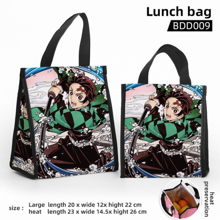 Demon Slayer Kimets Full color insulated lunch bag large 23X14.5X26CM BDD9