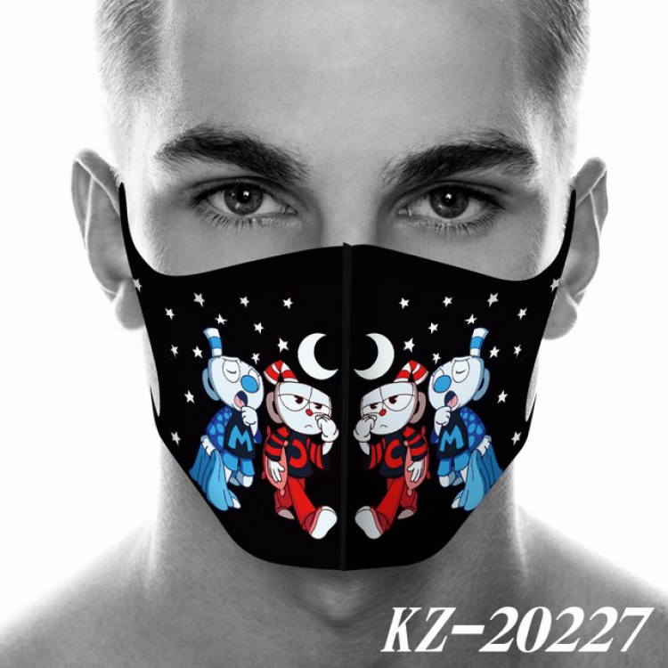 Cuphead Anime 3D digital printing masks a set price for 5 pcs KZ-20227
