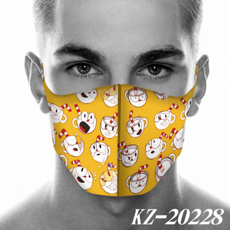 Cuphead Anime 3D digital printing masks a set price for 5 pcs KZ-20228