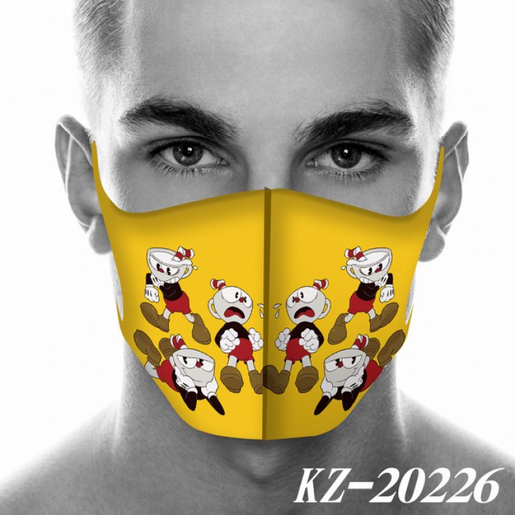 Cuphead Anime 3D digital printing masks a set price for 5 pcs KZ-20226