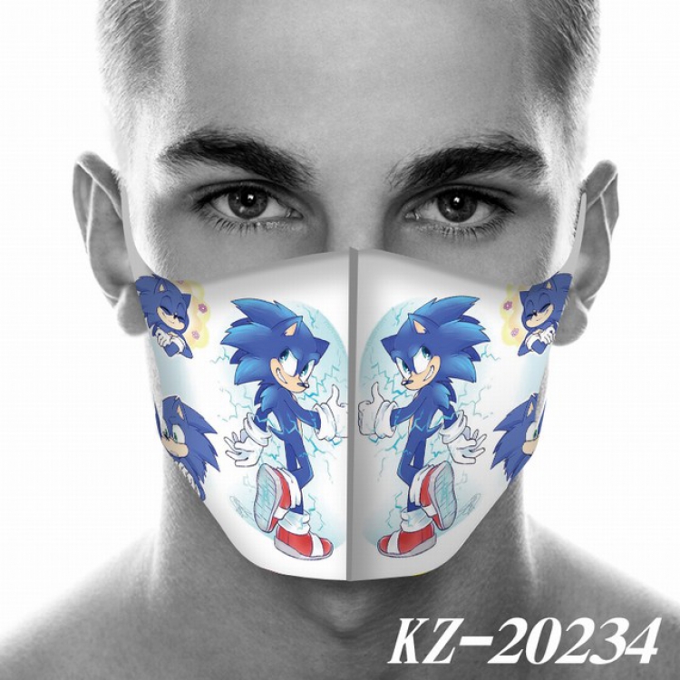 Sonic The Heogehog Anime 3D digital printing masks a set price for 5 pcs KZ-20234