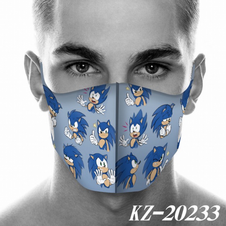 Sonic The Heogehog Anime 3D digital printing masks a set price for 5 pcs KZ-20233