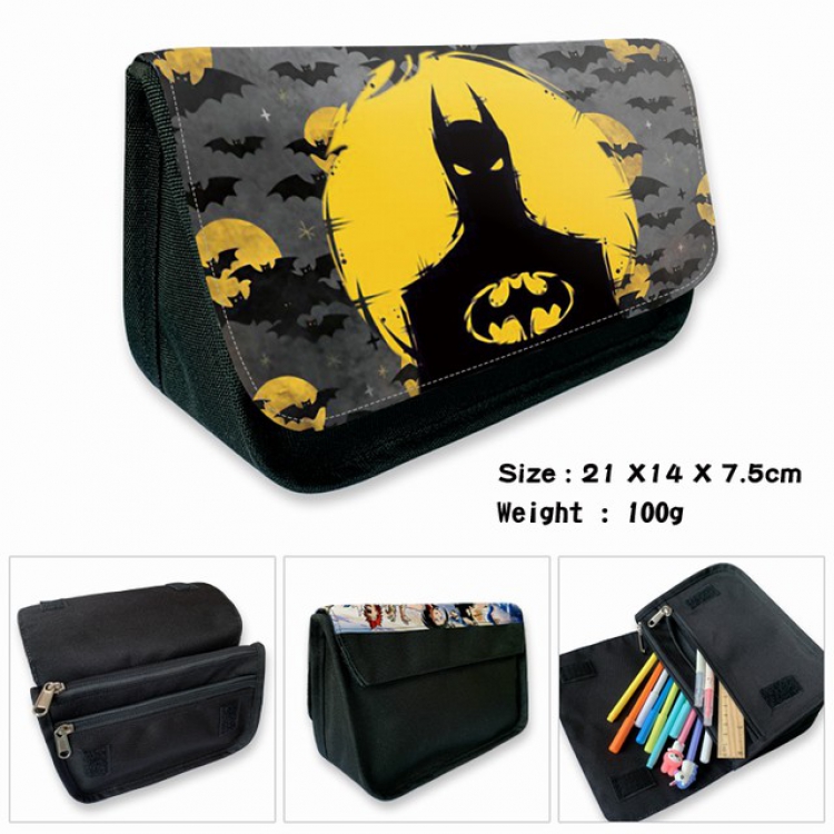 Batman-1B Anime double layer multifunctional canvas pencil bag wallet 21X14X7.5CM 100G