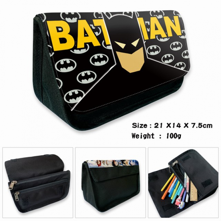 Batman-2B Anime double layer multifunctional canvas pencil bag wallet 21X14X7.5CM 100G