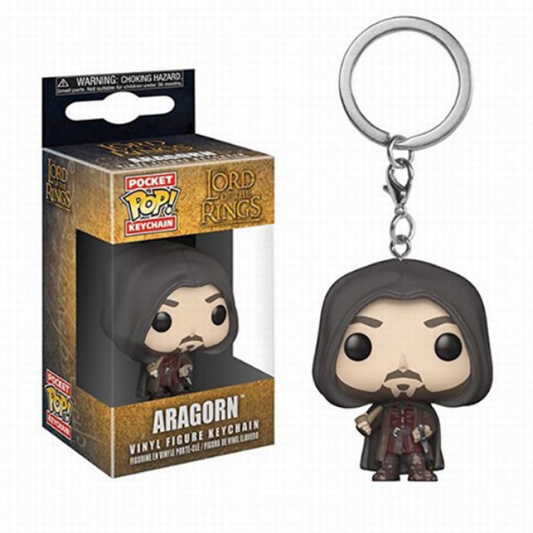 Funko-POP-The Lord Of The Rings Aragorn II Q version doll Boxed Figure Keychain pendant 5CM
