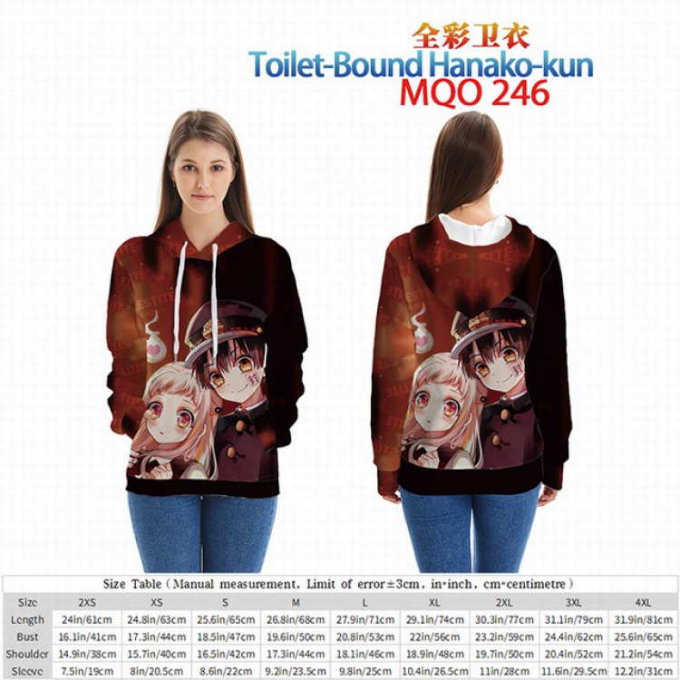 Toilet-Bound Hanako-kun Full Color Patch pocket Sweatshirt Hoodie EUR SIZE 9 sizes from XXS to XXXXL MQO246