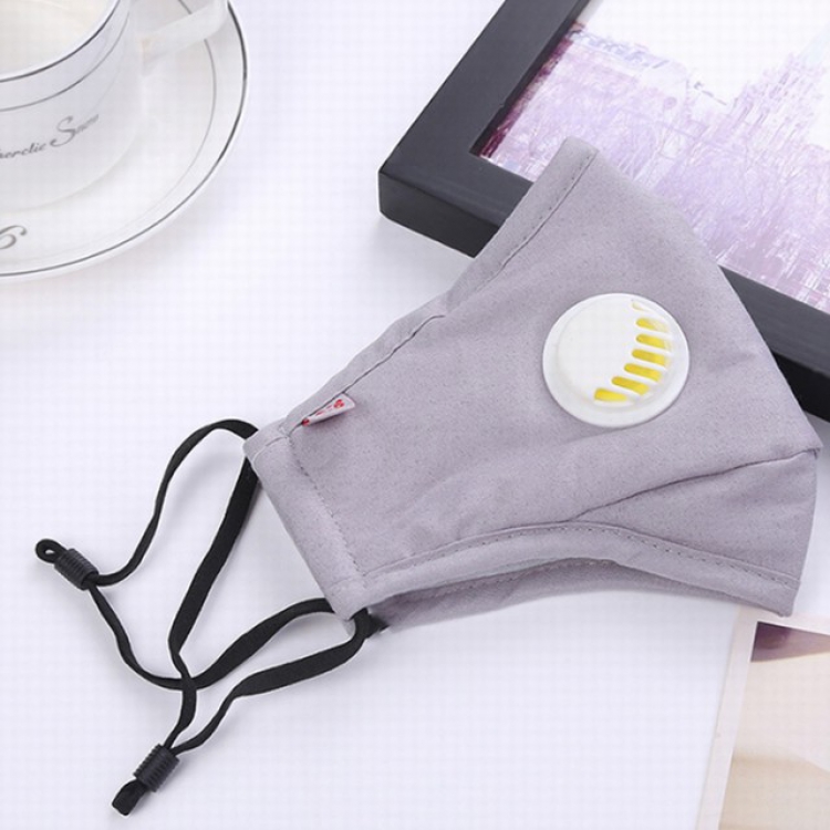 Gray Dustproof breathable protective masks for adults(Can be placed PM2.5 filter,but not provided)price for 3 pcs