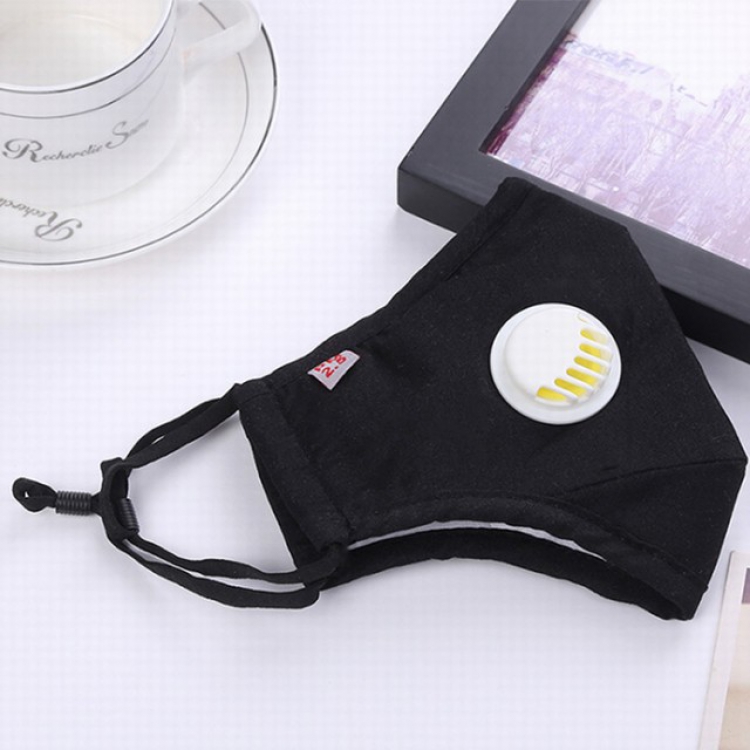 Black Dustproof breathable protective masks for adults(Can be placed PM2.5 filter,but not provided)price for 3 pcs