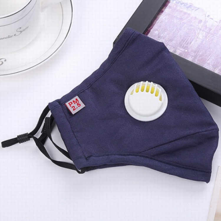 Blue Dustproof breathable protective masks for adults(Can be placed PM2.5 filter,but not provided)price for 3 pcs