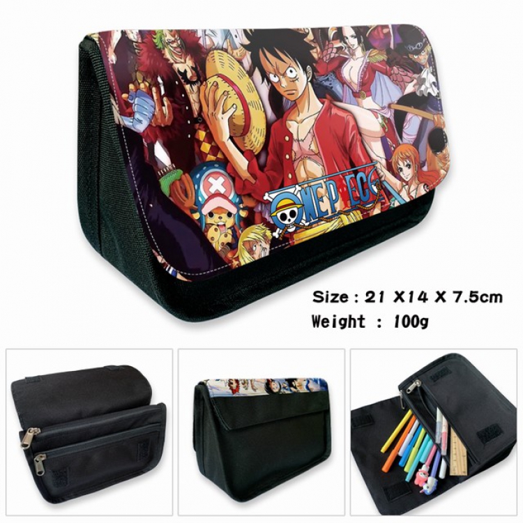 One Piece-3B Anime double layer multifunctional canvas pencil bag wallet 21X14X7.5CM 100G