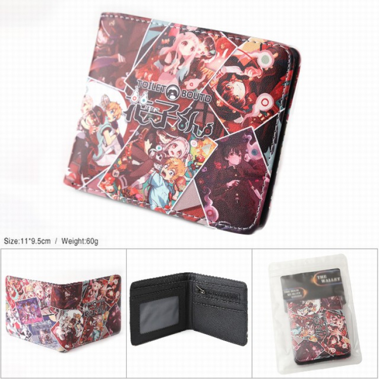 Toilet-Bound Hanako-kun Full color silk screen two fold short card bag wallet purse