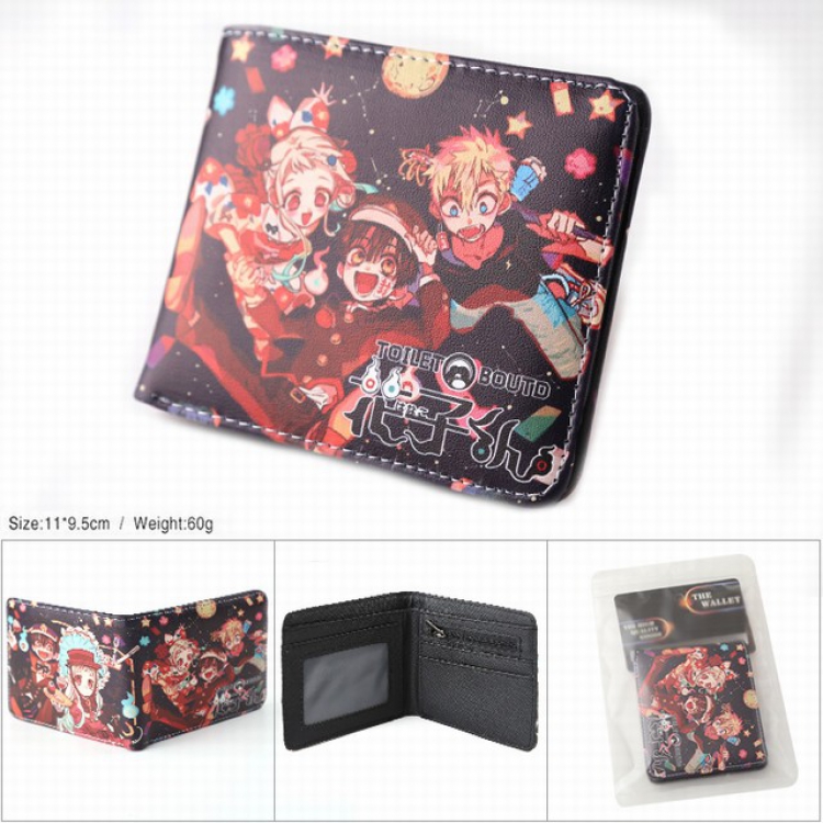 Toilet-Bound Hanako-kun Full color silk screen two fold short card bag wallet purse