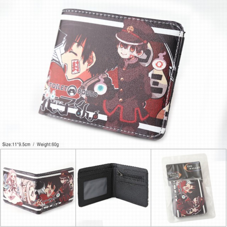 Toilet-Bound Hanako-kun Full color silk screen two fold short card bag wallet purse