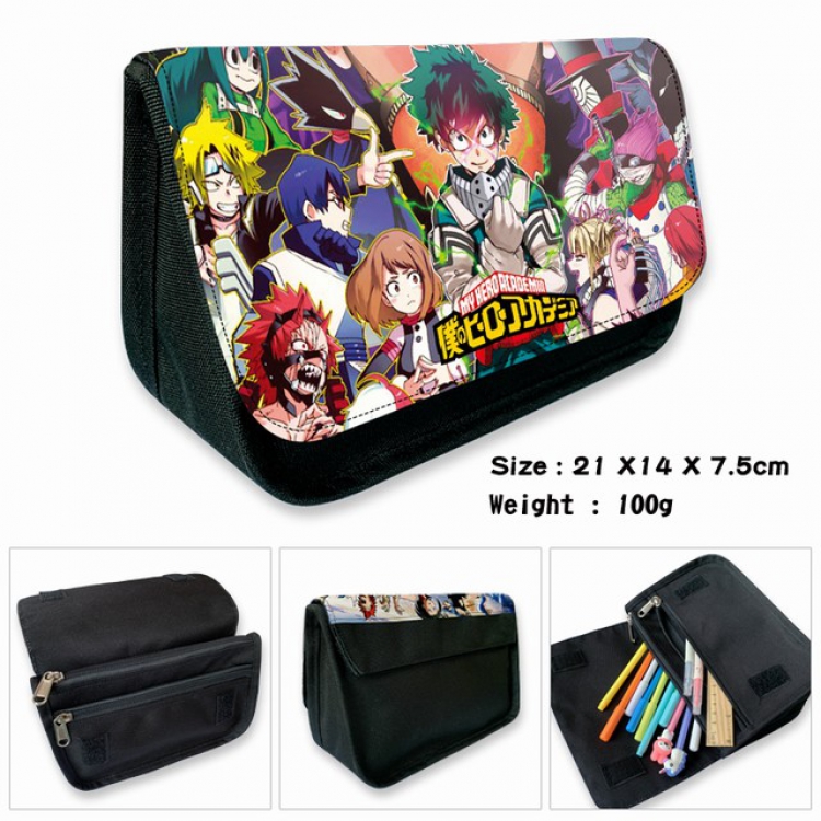 My Hero Academia-4B Anime double layer multifunctional canvas pencil bag wallet 21X14X7.5CM 100G