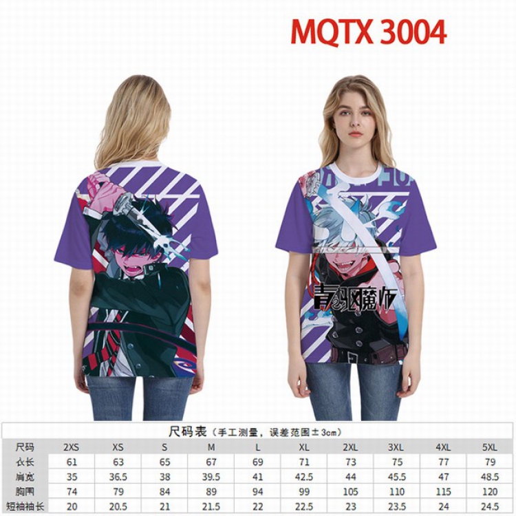 Ao no Exorcist Full color short sleeve t-shirt 10 sizes from 2XS to 4XL MQTO-3004
