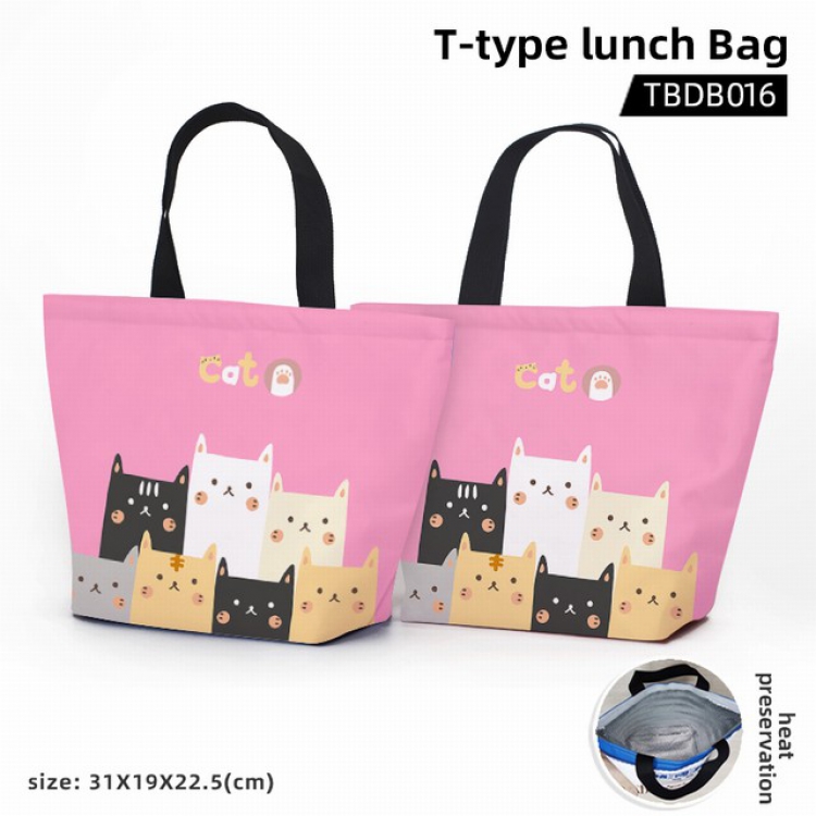 Cat Personality Waterproof lunch bag TBDB016