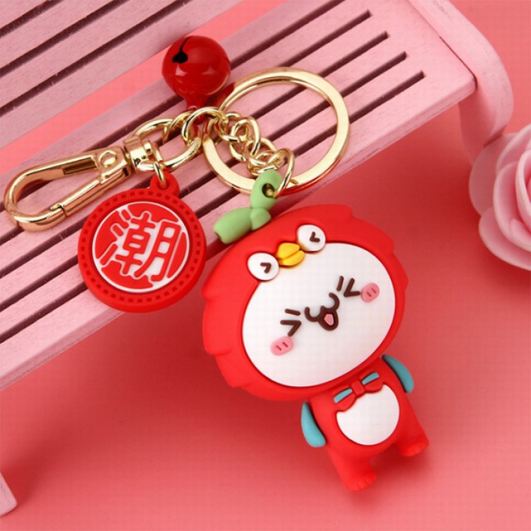 Rough color text red keychain pendant a set price for 5 pcs