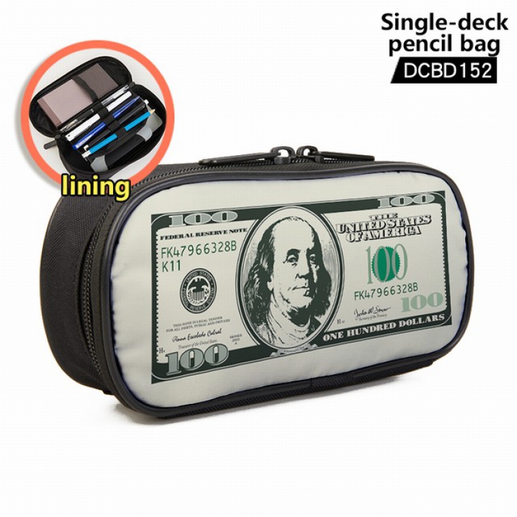 United States Dollar Personality single layer waterproof pen case 25X7X12CM -DCBD152