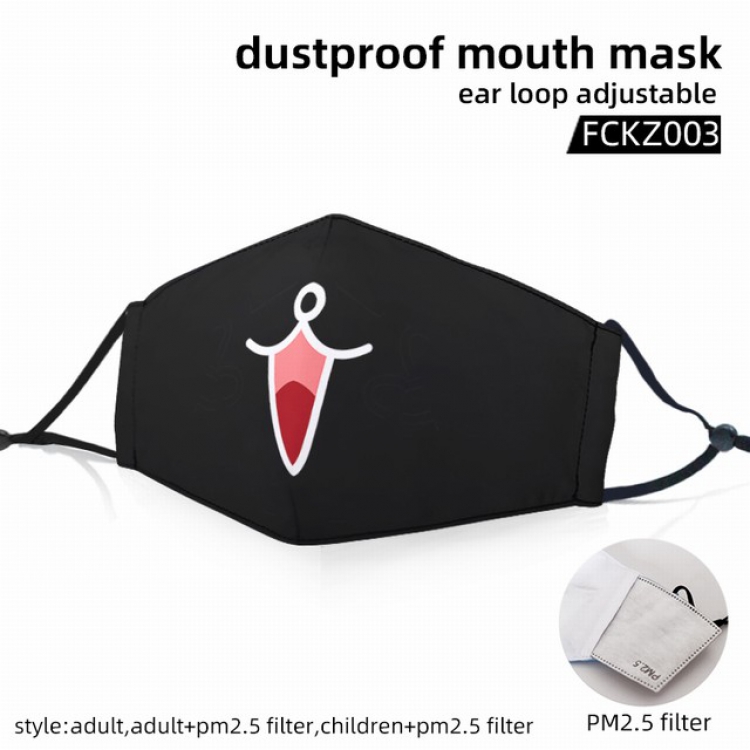 Emoji color dust masks opening plus filter PM2.5(Style can choose adult or children)a set price for 5 pcs FCKZ003
