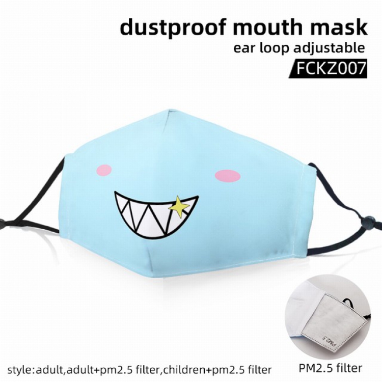 Emoji color dust masks opening plus filter PM2.5(Style can choose adult or children)a set price for 5 pcs FCKZ007