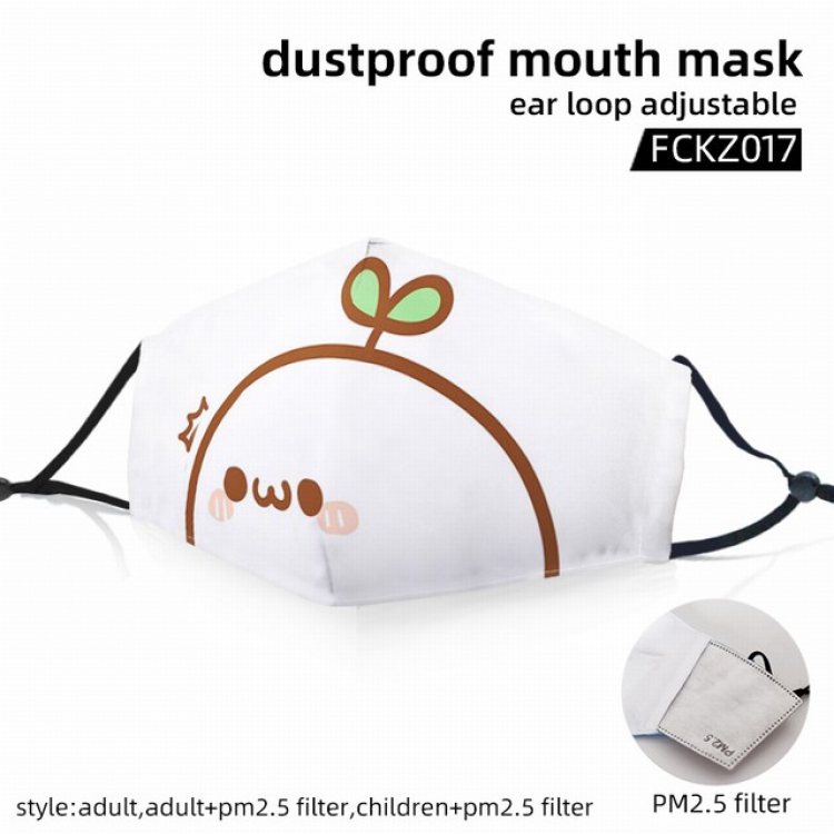Emoji color dust masks opening plus filter PM2.5(Style can choose adult or children)a set price for 5 pcs FCKZ017