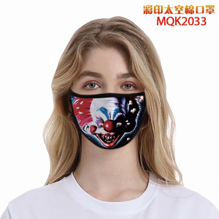 Killer Klowns from Outer Space Color printing Space cotton Masks price for 5 pcs MQK2033