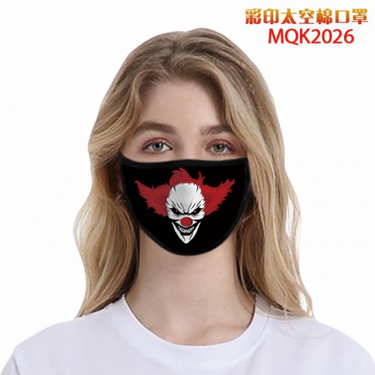 Killer Klowns from Outer Space Color printing Space cotton Masks price for 5 pcs MQK2026