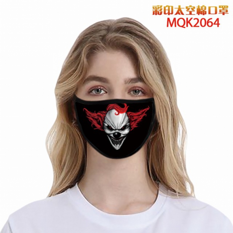 Killer Klowns from Outer Space Color printing Space cotton Masks price for 5 pcs MQK2064