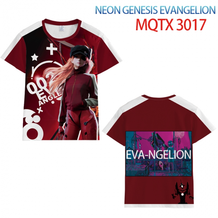 EVA Full color printing flower short sleeve T-shirt 2XS-5XL, 10 sizes  MQTX 3017