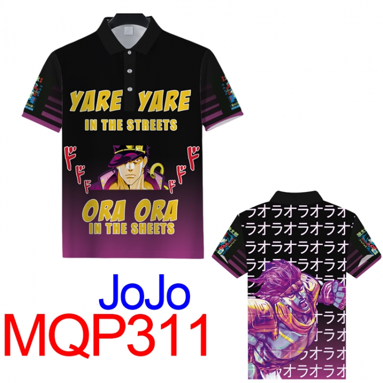 JoJos Bizarre Adventure Full color POLO lapel short sleeve t-shirt M L XL XXL XXXL  MQP311