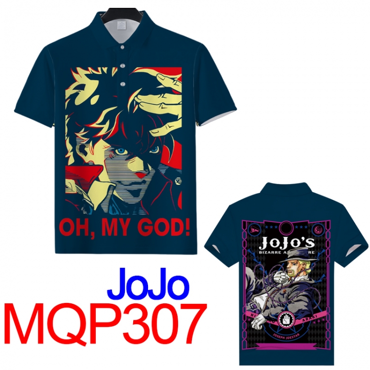 JoJos Bizarre Adventure Full color POLO lapel short sleeve t-shirt M L XL XXL XXXL  MQP307