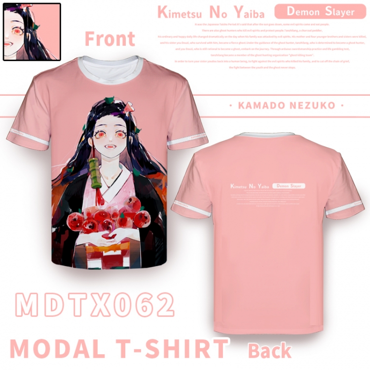Demon Slayer Kimets Animation full-color modal T-shirt XS-5XL can be customized with a single drawing
