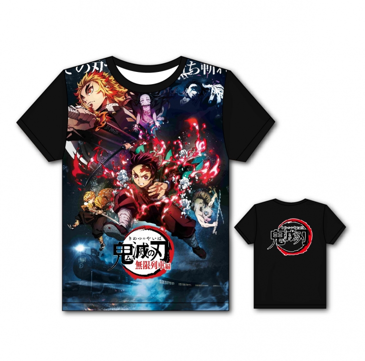 Demon Slayer Kimets Full color printing flower short sleeve T-shirt S-5XL, 8 sizes GM25