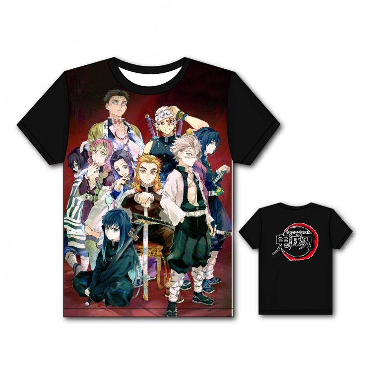 Demon Slayer Kimets Full color printing flower short sleeve T-shirt S-5XL, 8 sizes GM55