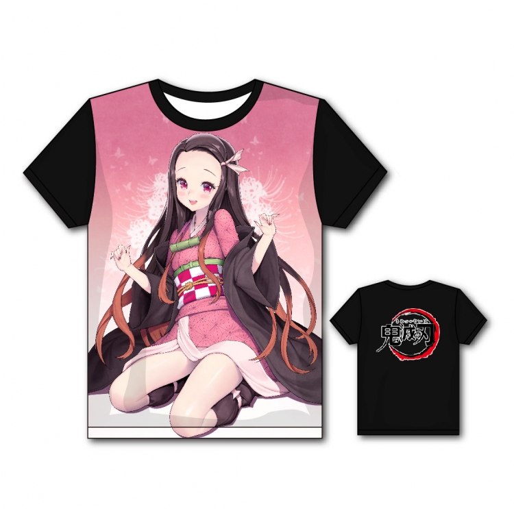 Demon Slayer Kimets Full color printing flower short sleeve T-shirt S-5XL, 8 sizes GM32