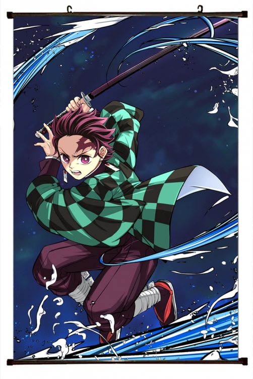 Demon Slayer Kimets Plastic pole cloth painting Wall Scroll 60X90CM   G4-223