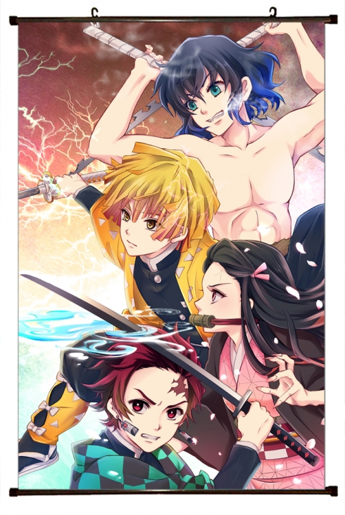 Demon Slayer Kimets Plastic pole cloth painting Wall Scroll 60X90CM preorder 3 days G4-253