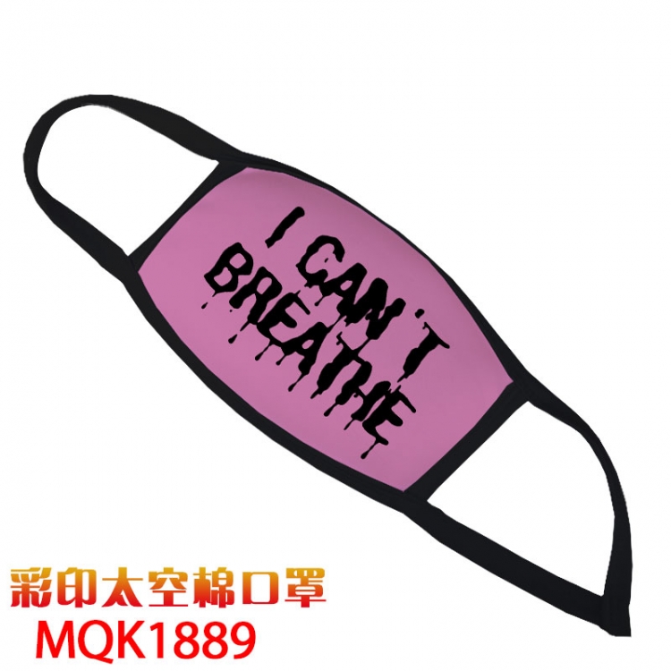 I can't breathe  Color printing Space cotton Masks price for 5 pcs  MQK1889
