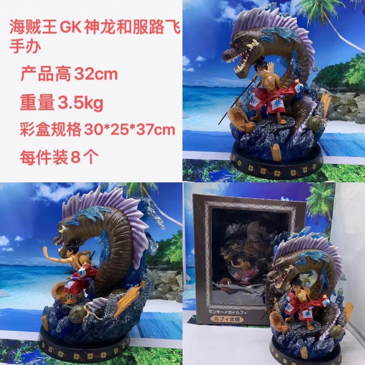 One Piece GK  Shenron Luffy Boxed Figure Decoration Model 32CM 3.5KG