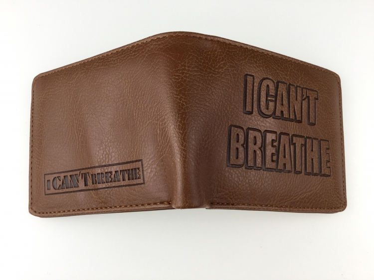 I can't   breath  two fold short wallet 11X9.5CM 60G