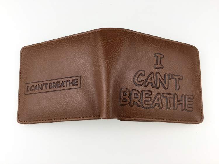 I can't   breath  two fold short wallet 11X9.5CM 60G