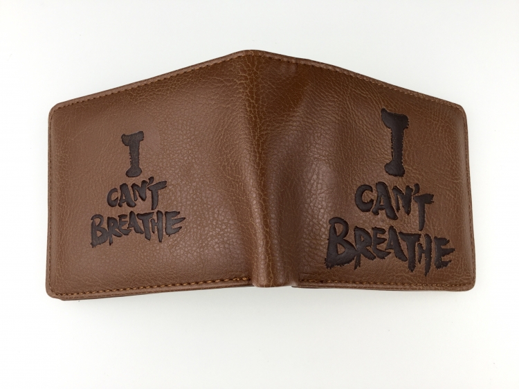 I can't   breath  two fold short wallet 11X9.5CM 60G