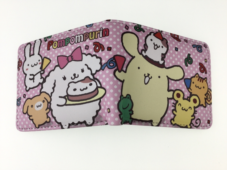 Pompompurin Short color picture two fold wallet 11X9.5CM 60G