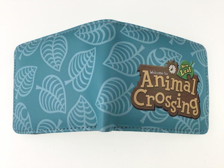 Animal CrOssing Short color picture two fold wallet 11X9.5CM 60G