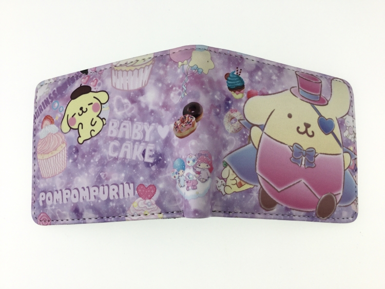 Pompompurin  Short color picture two fold wallet 11X9.5CM 60G