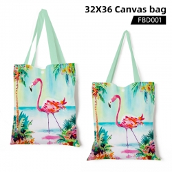Flamingo animal canvas bag 32X...