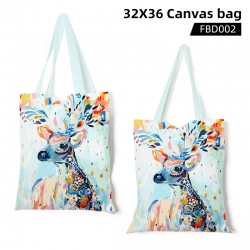 Deer animals Canvas bag 32X36C...